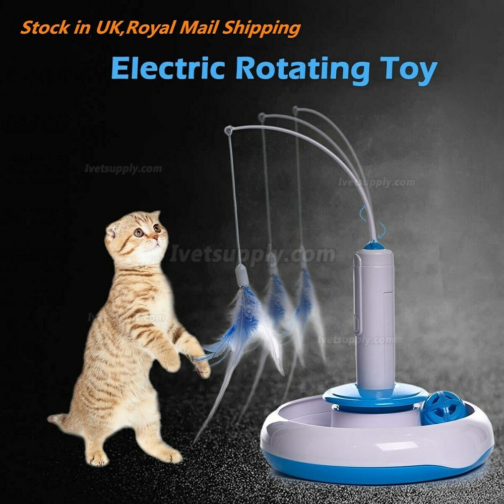 Cat Electric Toys Teaser Interactive Cats Toy Rotating Funny Feather Pet Toys